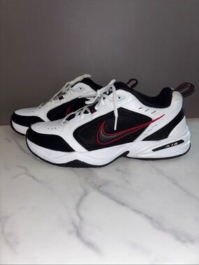 Mens Nike Monarch Air Black, White & Red Athletic Sneakers